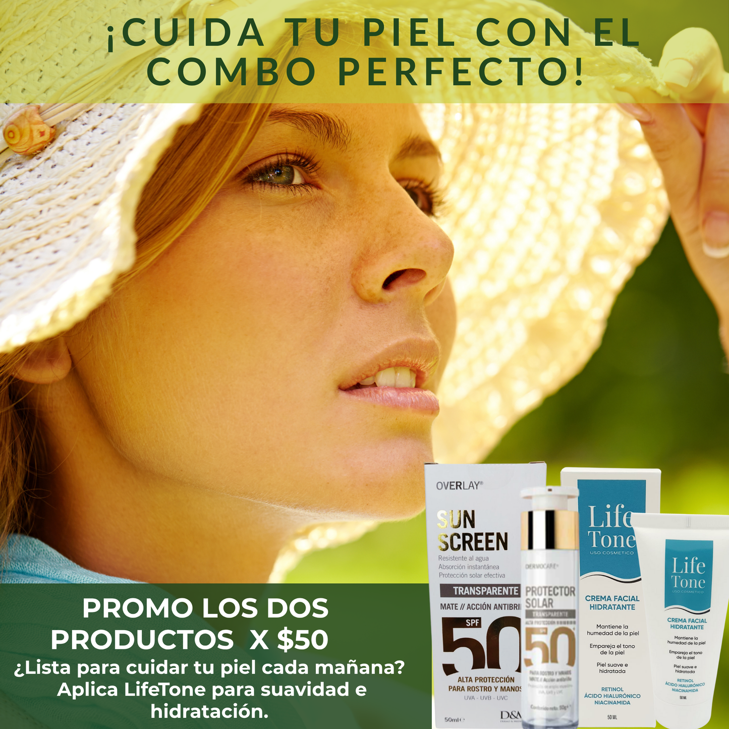 Z COMBO SOLAR Y REJUVENECE: Con LifeTone + Sun Screen Overlay 50+