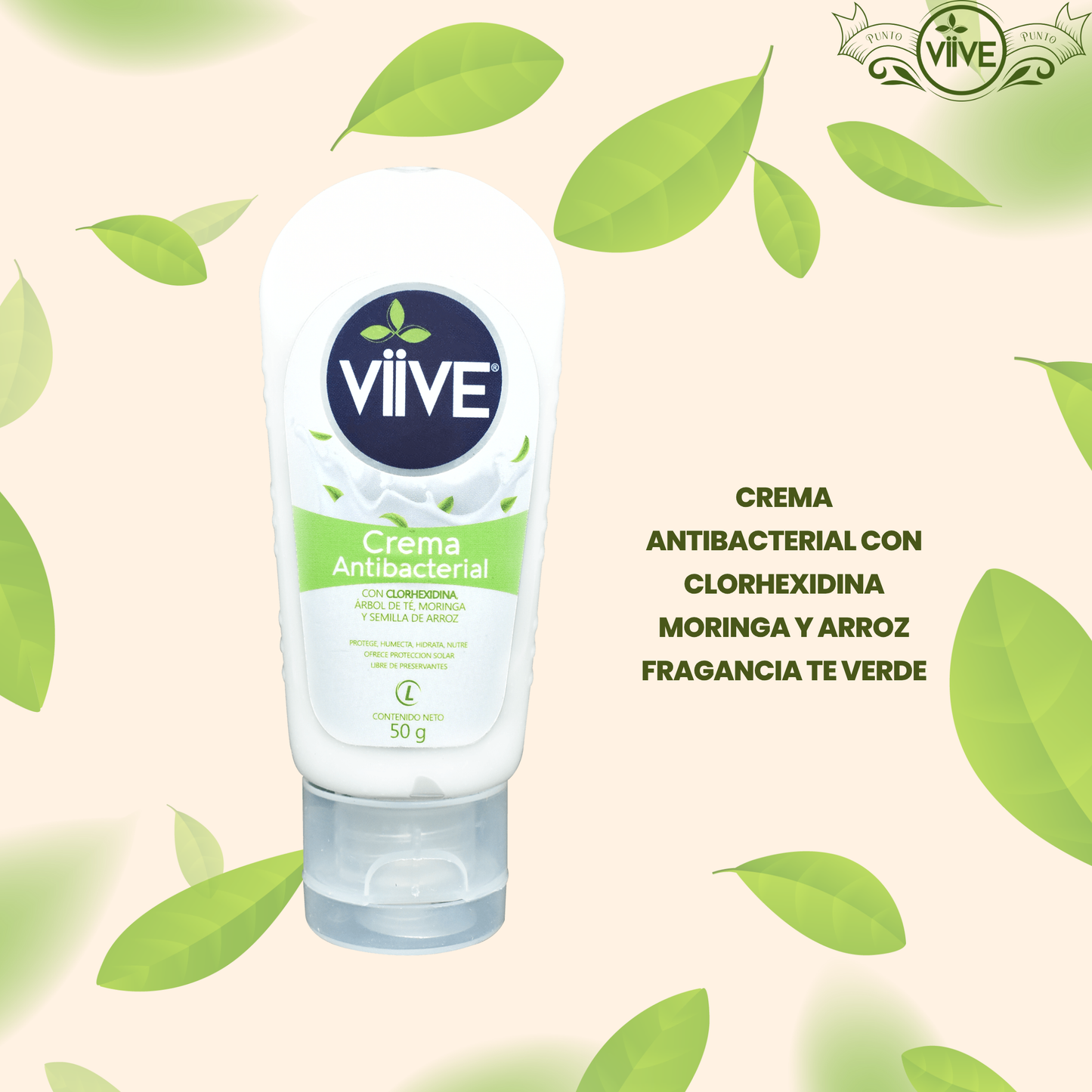 CREMA ANTIBACTERIAL CON CLORHEXIDINA MORINGA Y ARROZ
