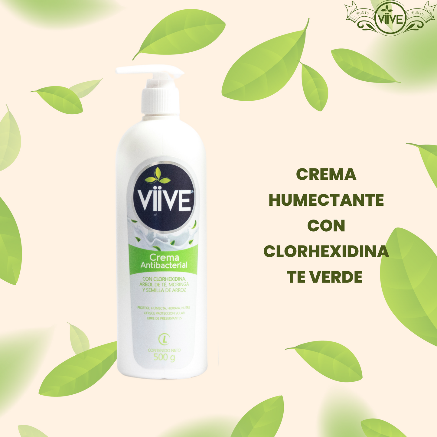 CREMA ANTIBACTERIAL CON CLORHEXIDINA MORINGA Y ARROZ