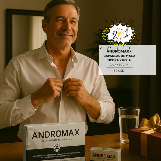 Z-PROMO ANDROMAX CAPSULAS DE MACA NEGRA Y ROJA (2 CAJAS X 30 UNIDADES) POR EL VALOR DE UNA
